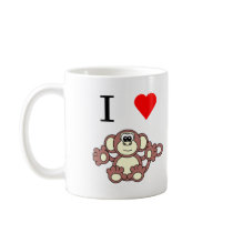i heart monkey mugs