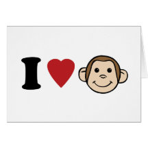 I Heart Monkeys Card