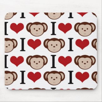 I Heart Monkeys mousepad