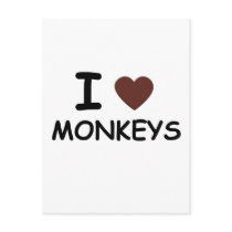I HEART MONKEYS postcards