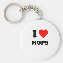 I Heart Mops Keychains