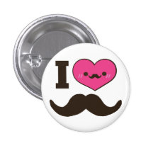 I Heart Moustaches Button