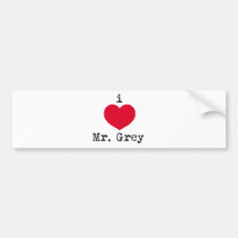I Heart Mr Grey Bumper Sticker