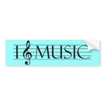 i heart music 2 bumper stickers