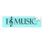 i heart music 2 bumper stickers