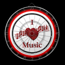 I Heart Music Regulation Dart Board dartboards
