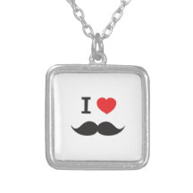 I Heart Mustache Necklace