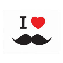 I Heart Mustache Post Card