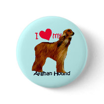 I heart my Afghan Hound Pinback Button