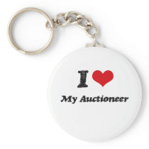 I heart My Auctioneer Key Chains