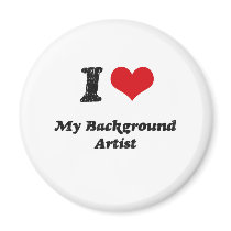 I heart My Background Artist Fridge Magnet