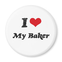 I heart My Baker Fridge Magnet