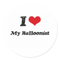 I heart My Balloonist Round Sticker