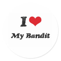I heart My Bandit Round Stickers