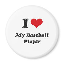 I heart My Baseball Player Refrigerator Magnets