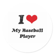 I heart My Baseball Player Stickers