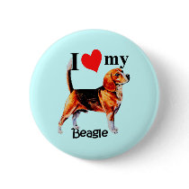 I Heart My Beagle Pinback Button
