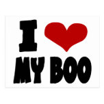 I Heart My Boo With Unusual Red Heart Postcard