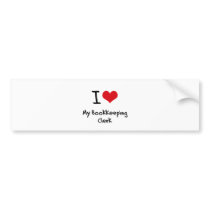 I heart My Bookkeeping Clerk Bumper Sticker