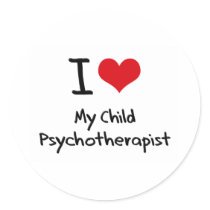 I heart My Child Psychotherapist Round Sticker