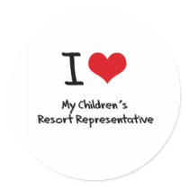 I heart My Children's  Resort Representative Round Stickers