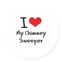 I heart My Chimney Sweeper Round Sticker
