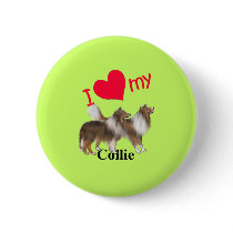 I Heart My Collie Pinback Button