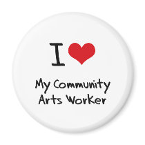 I heart My Community Arts Worker Magnets