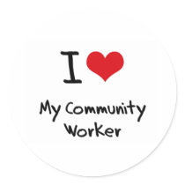 I heart My Community Worker Stickers