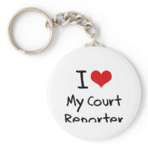 I heart My Court Reporter Keychain