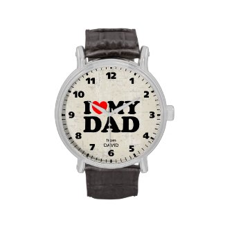 I Heart My Dad (Put Your Name And Let Dad Know) Wristwatch