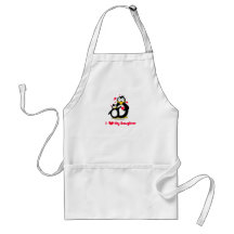 I Heart My Daughter Penguins Aprons
