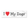 I *Heart* My Dog(s) Bumper Stickers