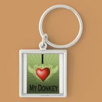 I Heart my Donkey keychains