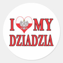 I Heart My Dziadzia Round Sticker