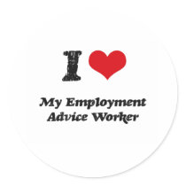 I heart My Employment Advice Worker Round Sticker