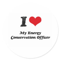 I heart My Energy Conservation Officer Round Stickers