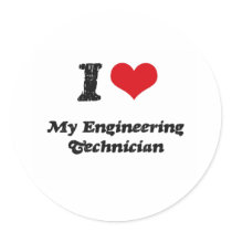 I heart My Engineering Technician Round Stickers