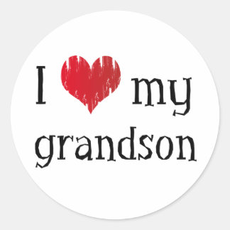 I love my grandson stickers  zazzle