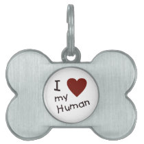 I Heart My Human Dog Tag Pet Tag