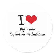 I heart My Lawn Sprinkler Technician Sticker