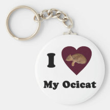 I Heart My Ocicat Keychain