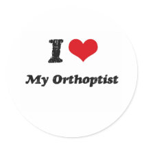 I heart My Orthoptist Round Stickers
