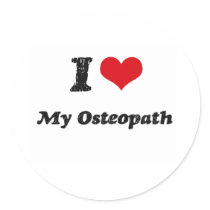 I heart My Osteopath Round Sticker