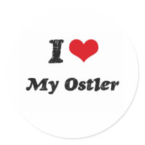 I heart My Ostler Round Stickers