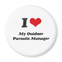 I heart My Outdoor Pursuits Manager Magnet