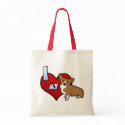 I Heart my Pembroke Welsh Corgi Tote Bag by MenagerieMayhem I Heart my Pembroke Welsh Corgi Tote Bag