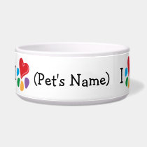 I Heart My (Pet's Name) template pet bowls