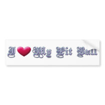 I Heart My Pit Bull Bumpersticker