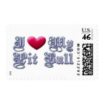 I Heart My Pit Bull Stamps